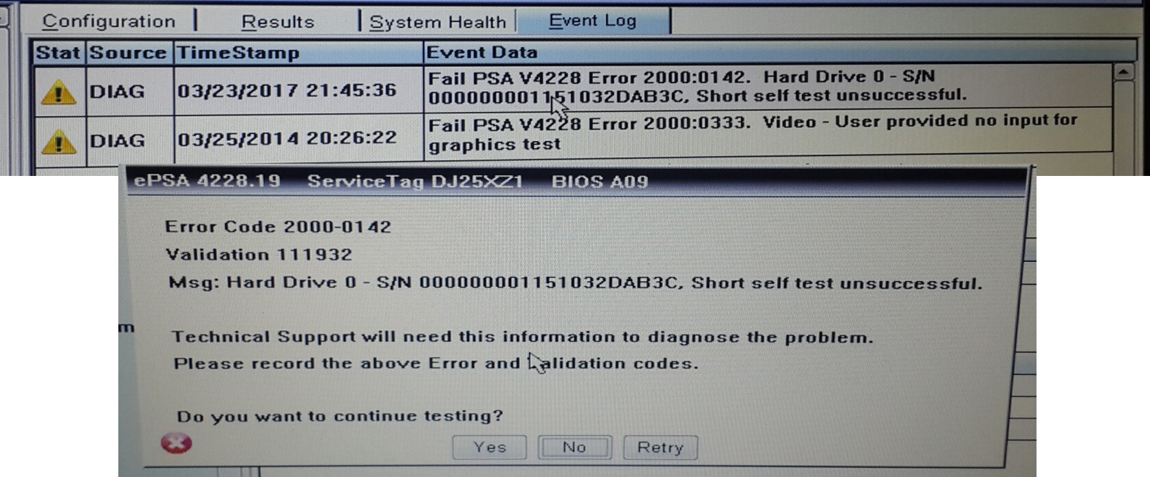 Dell server hard drive test